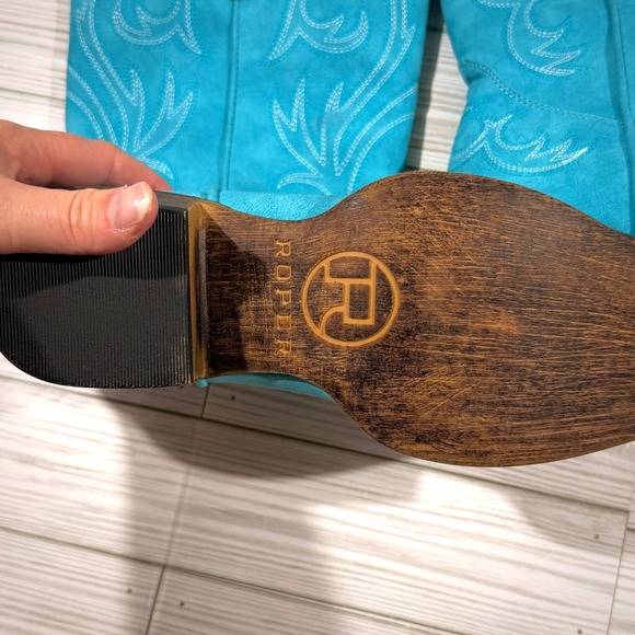 Roper Womens Turquoise Western Cowboy Boots Embroidered 7.5 09-021-1566 - Picture 4 of 6